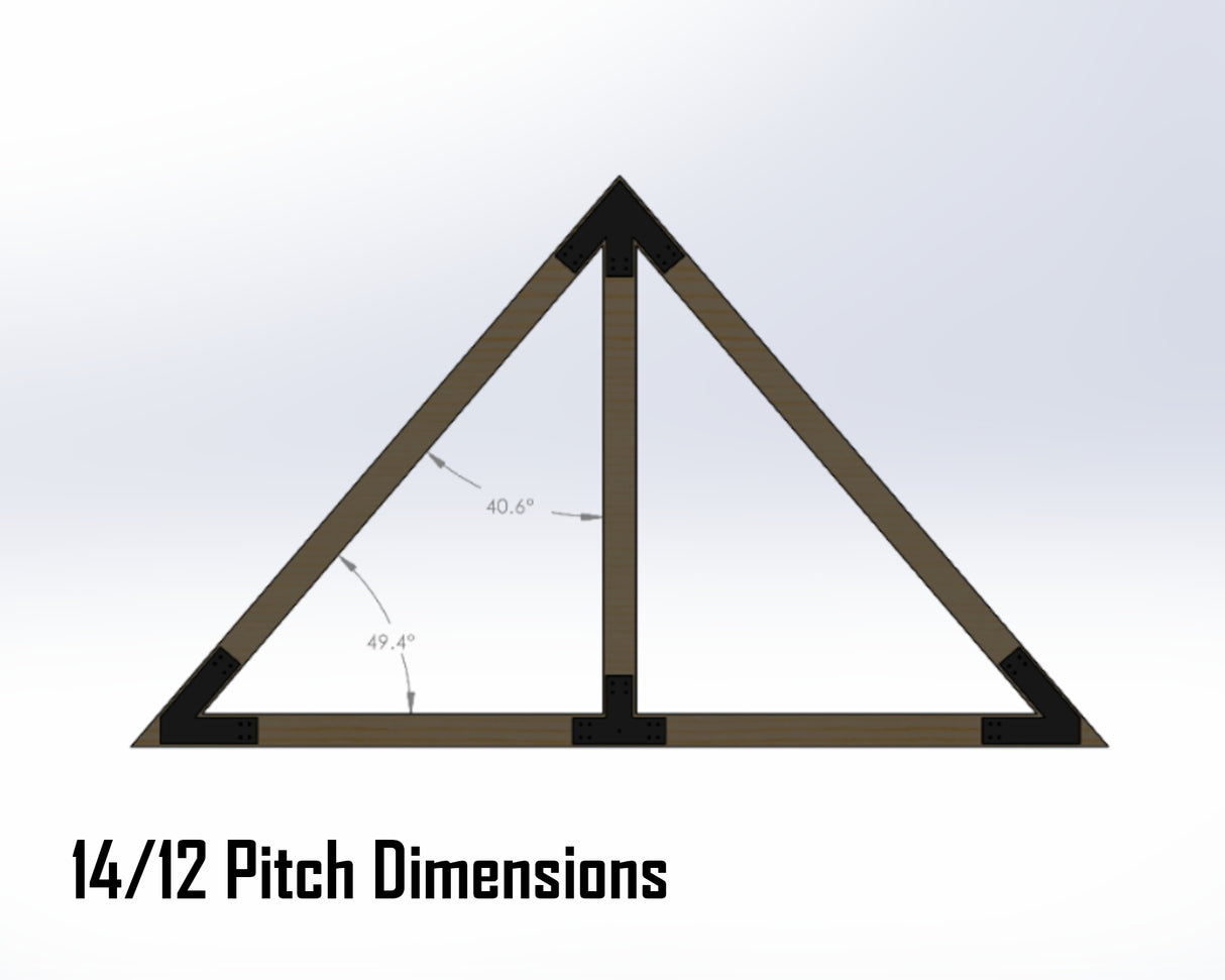 King Truss Bracket Set - Industrial Style - For 8 Inch Lumber - Wood Post Brackets - construction materials - building supports - beam supports - post supports