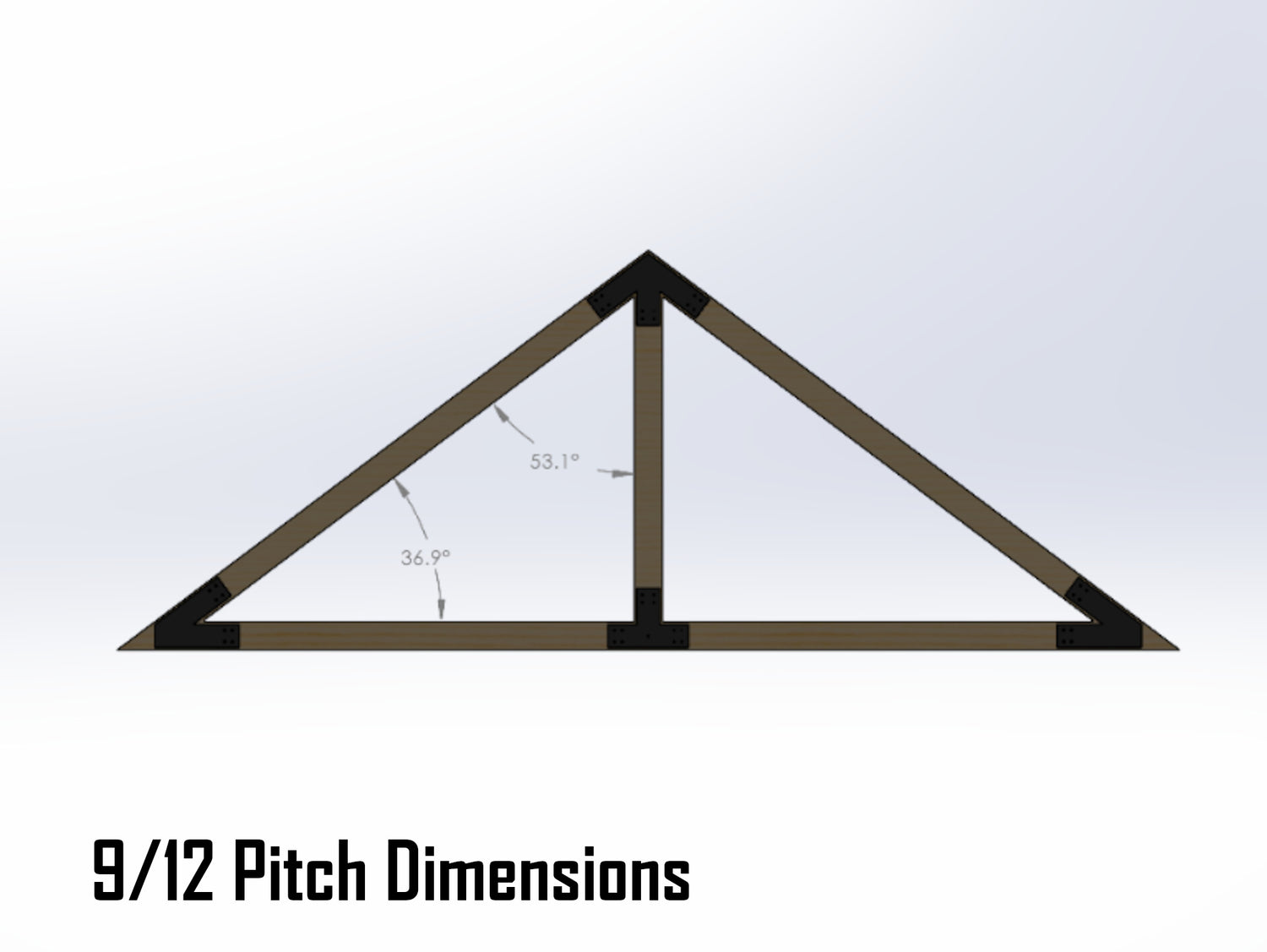 King Truss Bracket Set - Industrial Style - For 8 Inch Lumber - Wood Post Brackets - construction materials - building supports - beam supports - post supports