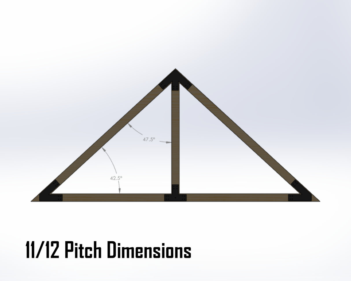 King Truss Bracket Set - Industrial Style - For 8 Inch Lumber - Wood Post Brackets - construction materials - building supports - beam supports - post supports