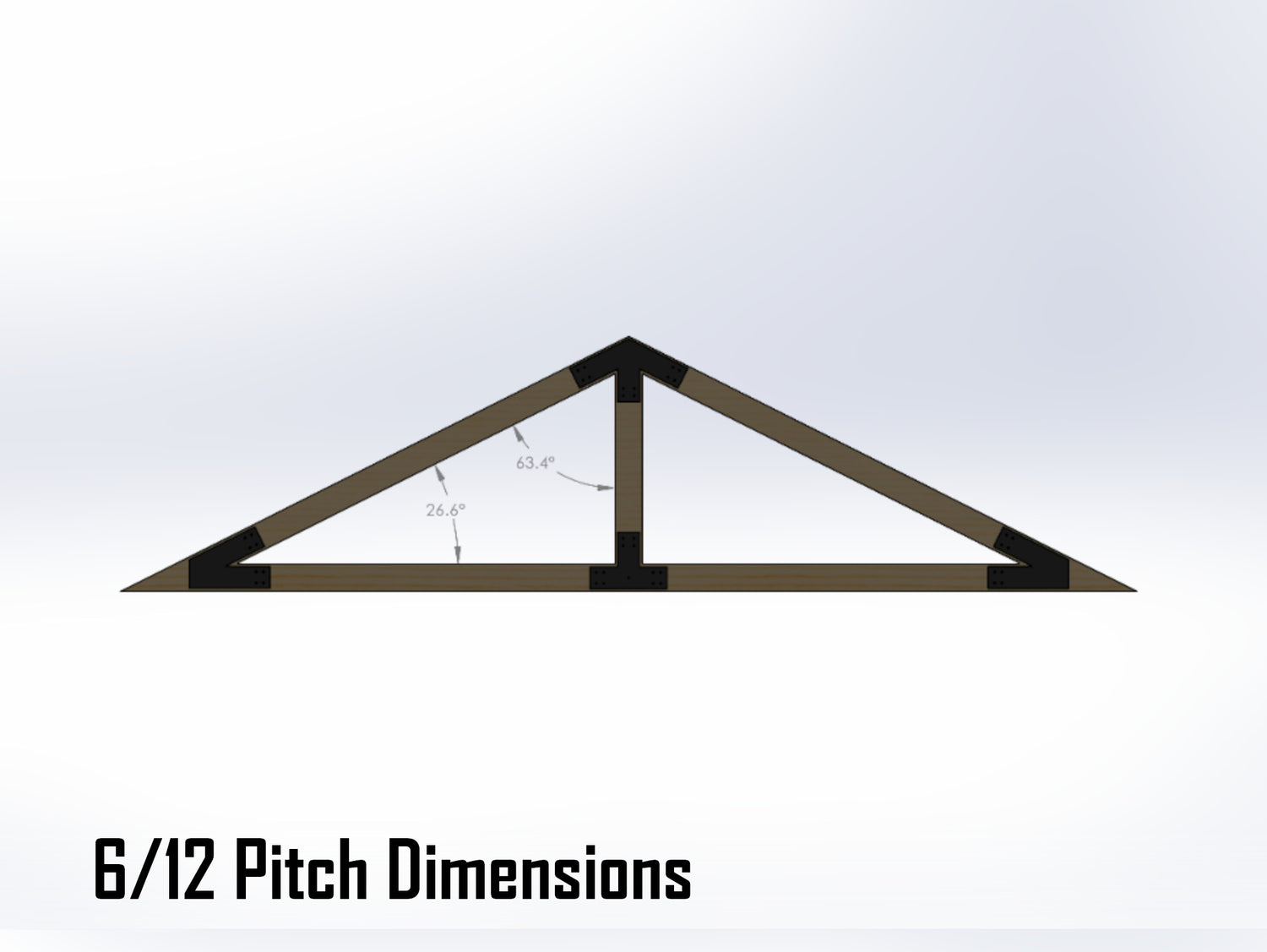 King Truss Bracket Set - Industrial Style - For 8 Inch Lumber - Wood Post Brackets - construction materials - building supports - beam supports - post supports