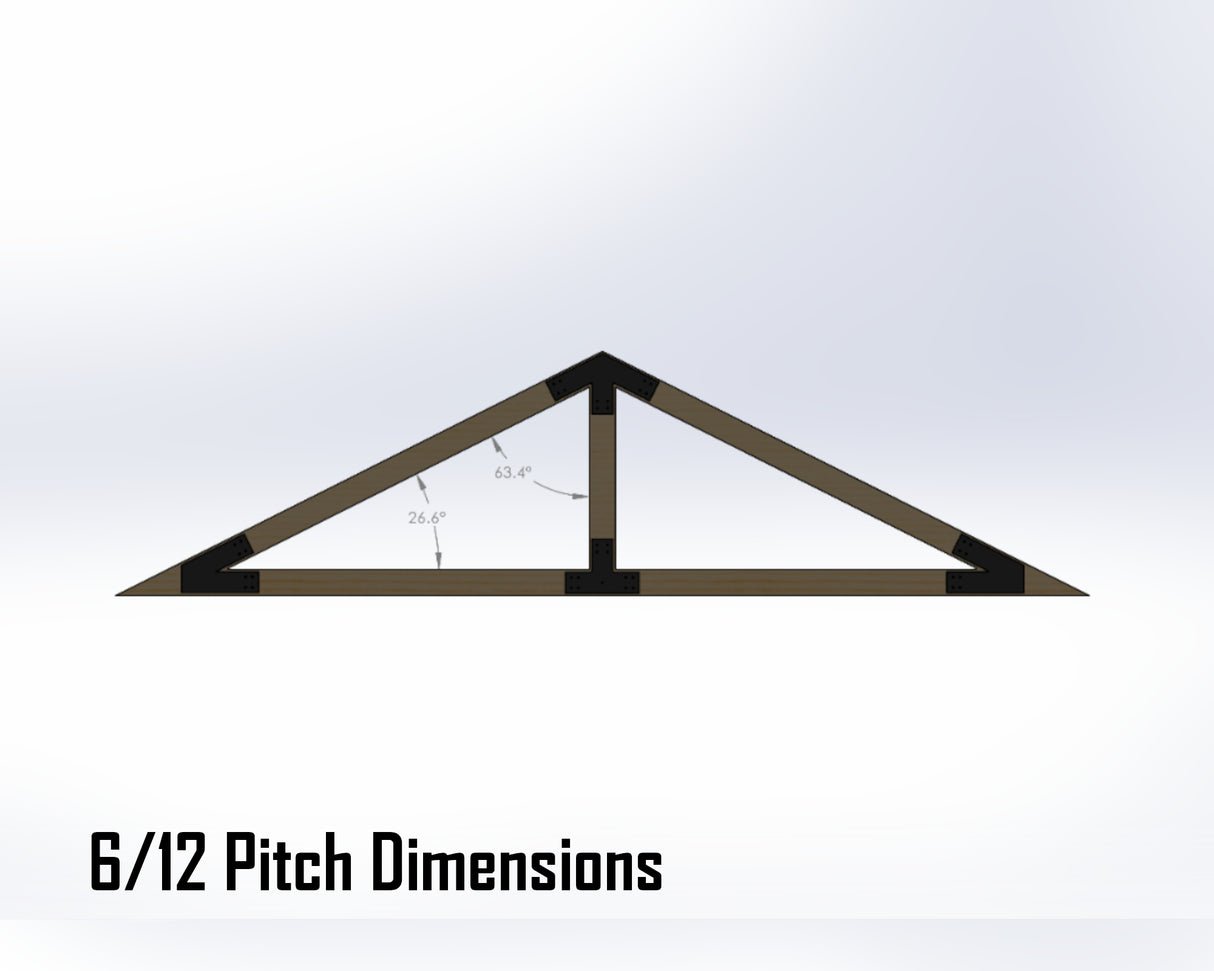 King Truss Bracket Set - Industrial Style - For 8 Inch Lumber - Wood Post Brackets - construction materials - building supports - beam supports - post supports