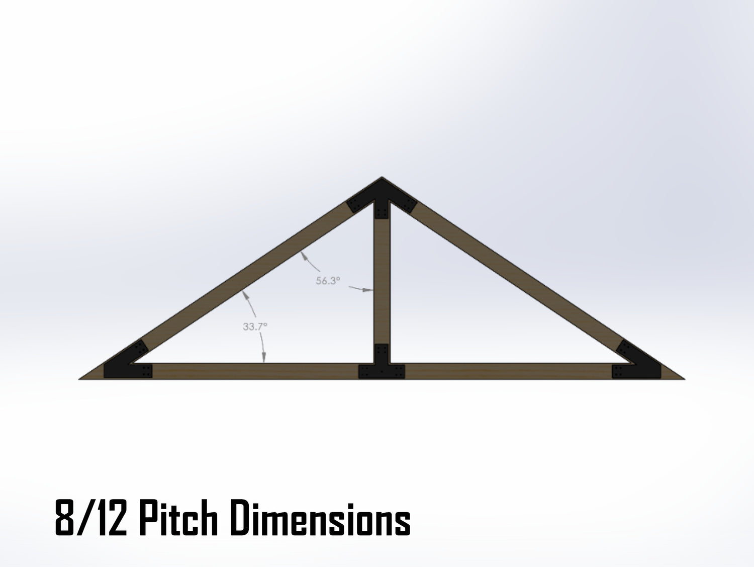 King Truss Bracket Set - Industrial Style - For 8 Inch Lumber - Wood Post Brackets - construction materials - building supports - beam supports - post supports