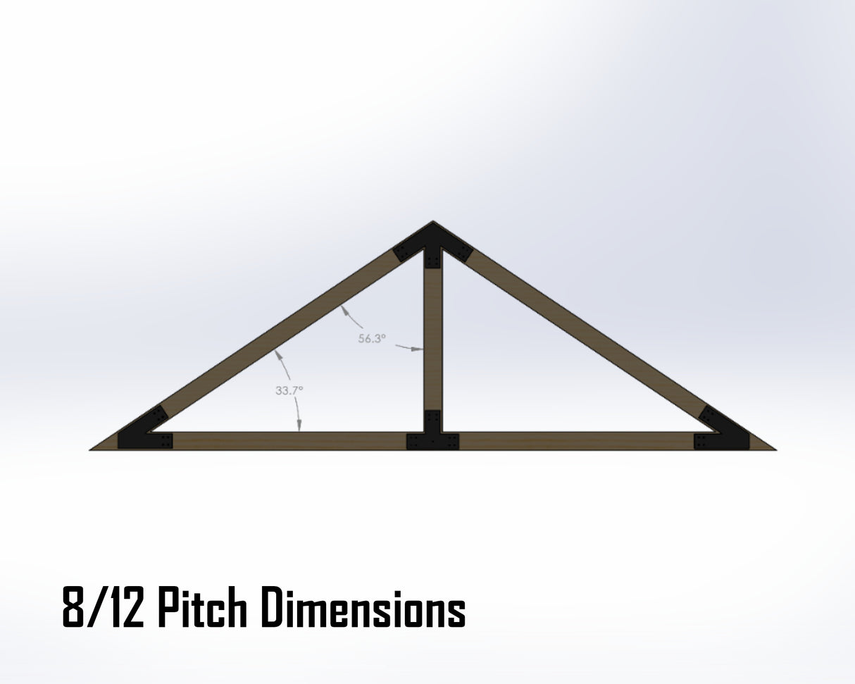 King Truss Bracket Set - Industrial Style - For 8 Inch Lumber - Wood Post Brackets - construction materials - building supports - beam supports - post supports