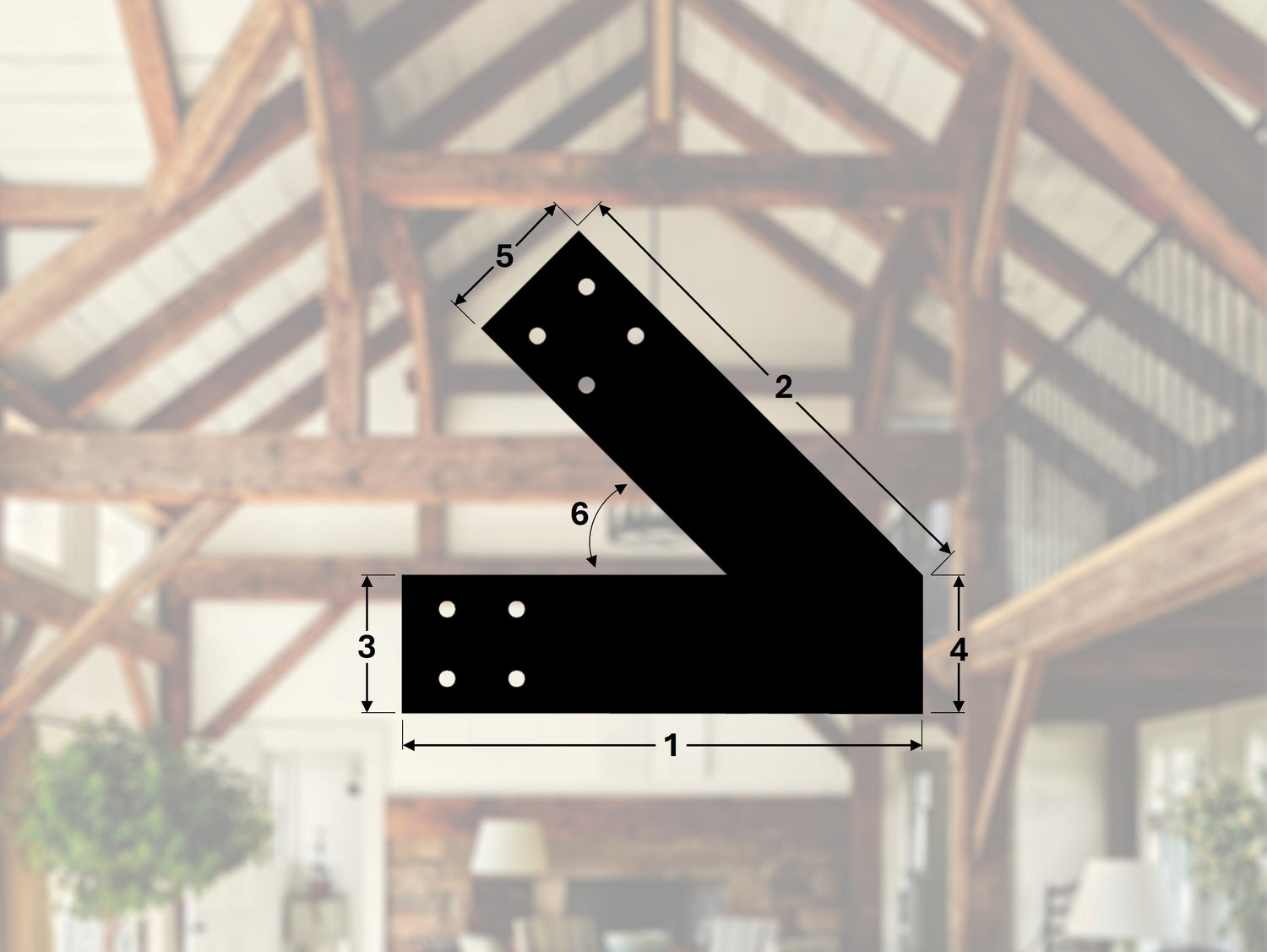Custom Angled Bracket for Exposed Beams - Wood Post Brackets - construction materials - building supports - beam supports - post supports