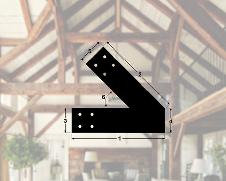 Custom Angled Bracket for Exposed Beams - Wood Post Brackets - construction materials - building supports - beam supports - post supports