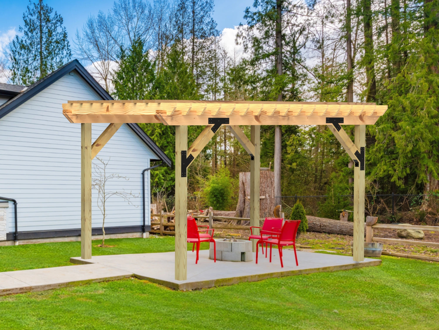 DIY Pergola Bracket Kit with DIY Instruction Guide - Wood Post Brackets - construction brackets - brackets for post and beam construction - beam supports - post support - timber frame brackets - barndominium brackets - exposed beam brackets