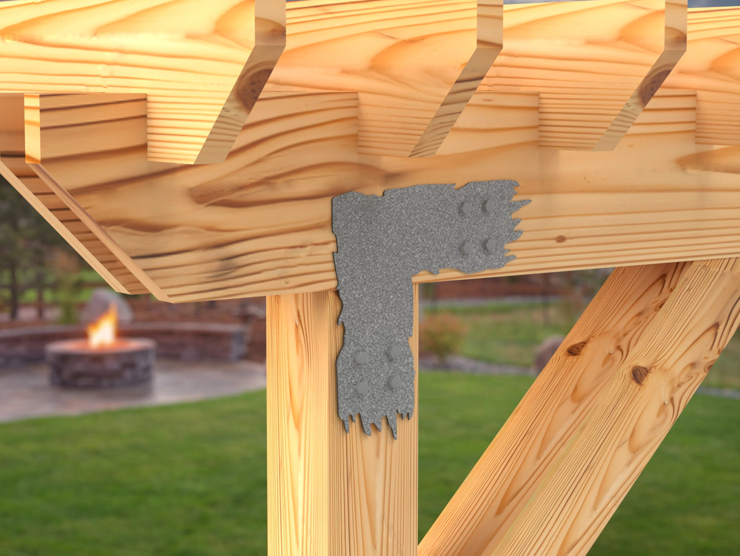 L Bracket - Rough Wood Style - For 8 Inch Lumber - Wood Post Brackets - construction brackets - brackets for post and beam construction - beam supports - post support - timber frame brackets - barndominium brackets - exposed beam brackets