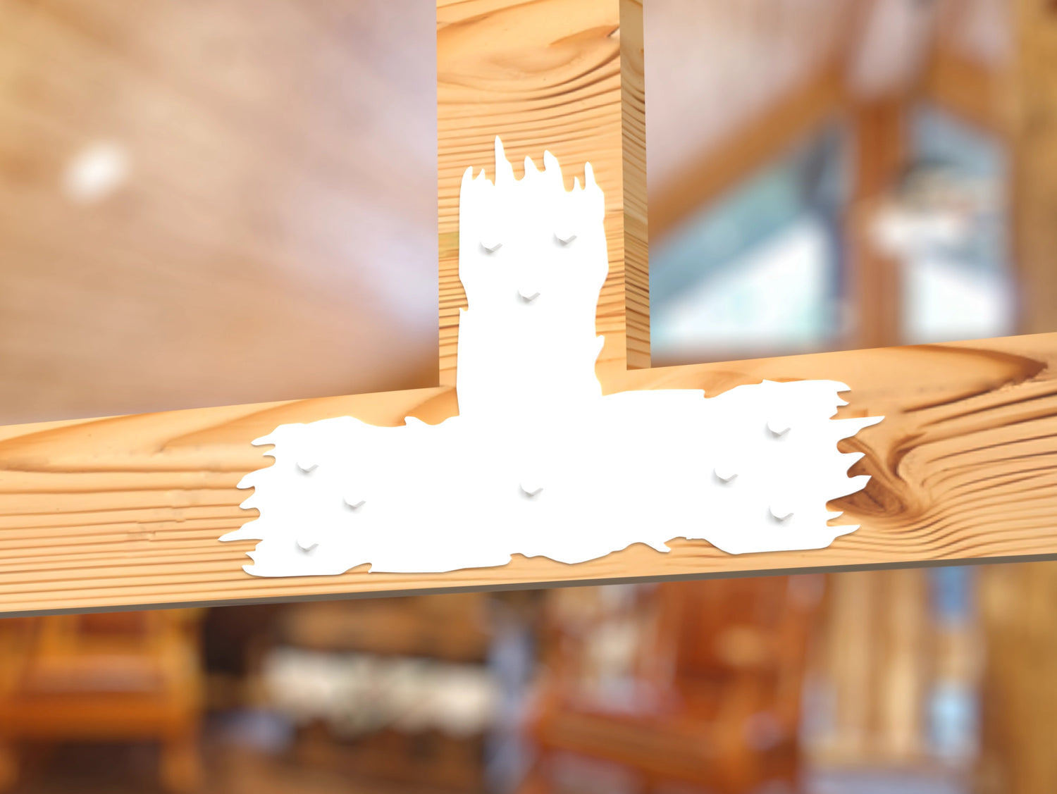 T Bracket - Rough Wood Style - For 8 Inch Lumber - Wood Post Brackets - construction brackets - brackets for post and beam construction - beam supports - post support - timber frame brackets - barndominium brackets - exposed beam brackets