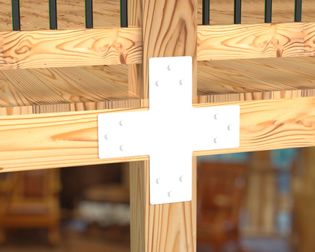 X Bracket - Standard Style - For 8 Inch Lumber - Wood Post Brackets - construction brackets - brackets for post and beam construction - beam supports - post support - timber frame brackets - barndominium brackets - exposed beam brackets