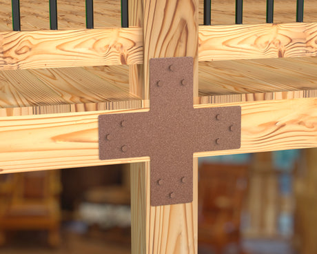 X Bracket - Standard Style - For 8 Inch Lumber - Wood Post Brackets - construction brackets - brackets for post and beam construction - beam supports - post support - timber frame brackets - barndominium brackets - exposed beam brackets
