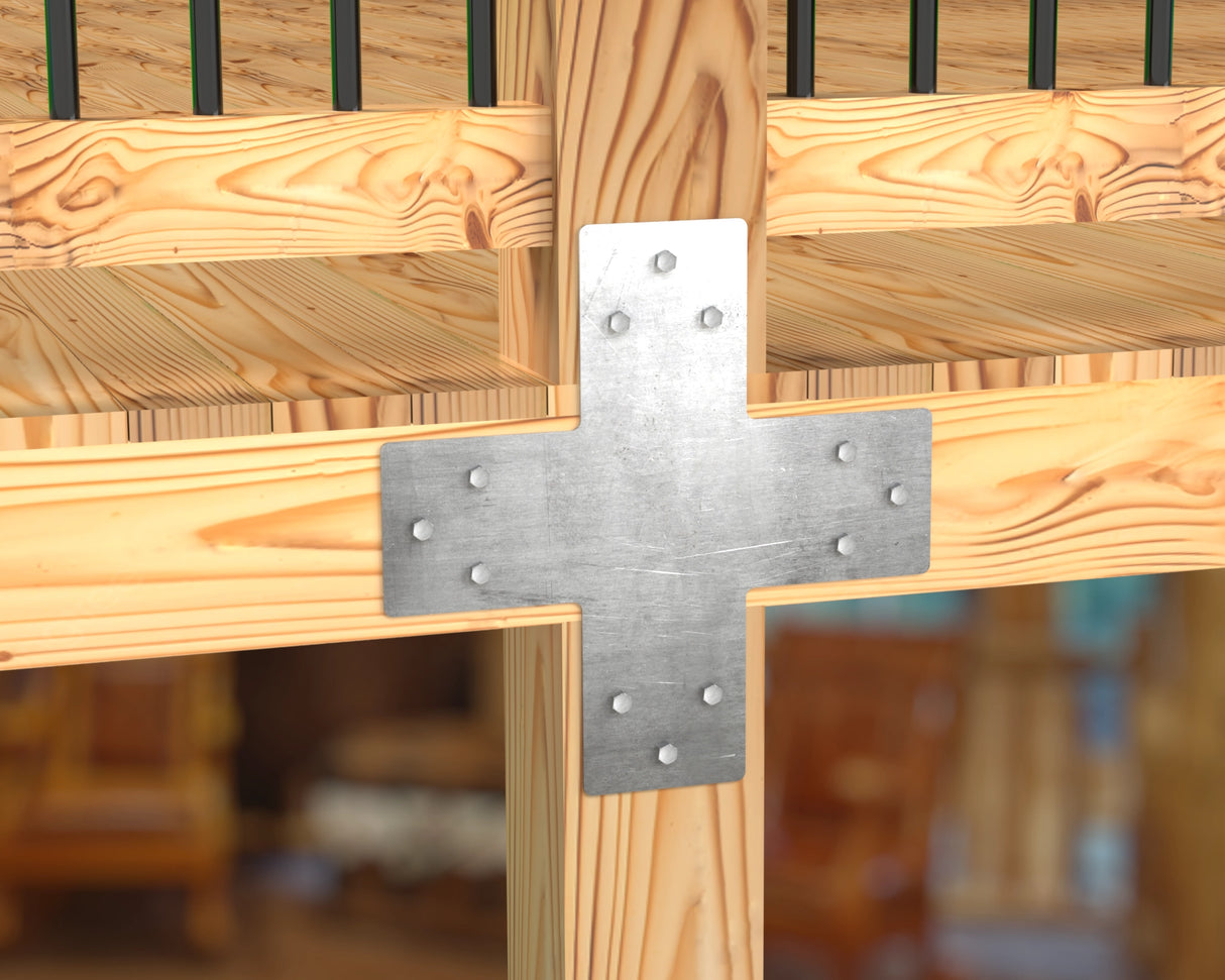 X Bracket - Standard Style - For 8 Inch Lumber - Wood Post Brackets - construction brackets - brackets for post and beam construction - beam supports - post support - timber frame brackets - barndominium brackets - exposed beam brackets