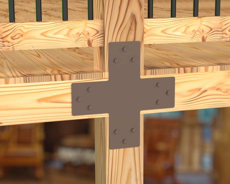 X Bracket - Standard Style - For 8 Inch Lumber - Wood Post Brackets - construction brackets - brackets for post and beam construction - beam supports - post support - timber frame brackets - barndominium brackets - exposed beam brackets
