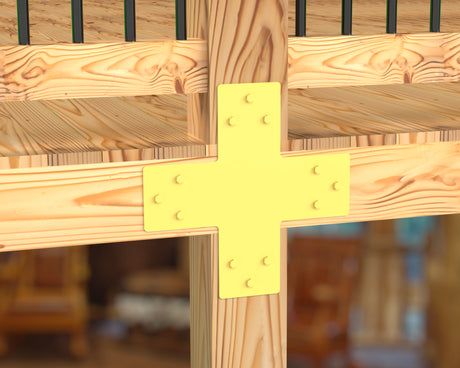 X Bracket - Standard Style - For 8 Inch Lumber - Wood Post Brackets - construction brackets - brackets for post and beam construction - beam supports - post support - timber frame brackets - barndominium brackets - exposed beam brackets