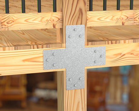 X Bracket - Standard Style - For 8 Inch Lumber - Wood Post Brackets - construction brackets - brackets for post and beam construction - beam supports - post support - timber frame brackets - barndominium brackets - exposed beam brackets
