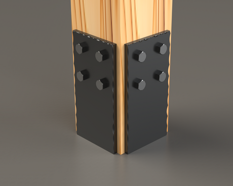 Decorative Post Base Plates (Pack of 2) - Scalloped Industrial Style - Wood Post Brackets - construction brackets - brackets for post and beam construction - beam supports - post support - timber frame brackets - barndominium brackets - exposed beam brackets