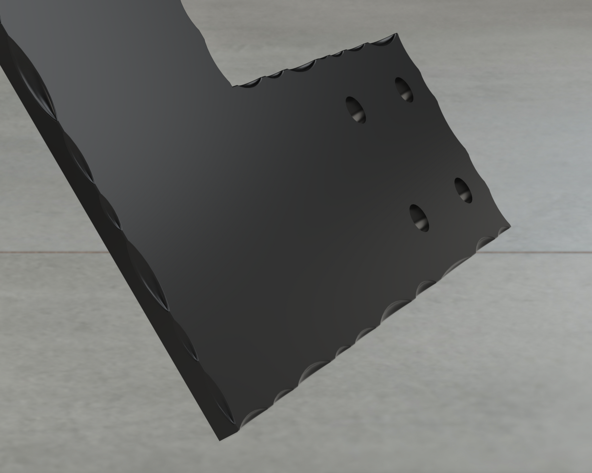 L Bracket - Scalloped Edges - 8 Inch Lumber - Wood Post Brackets - construction brackets - brackets for post and beam construction - beam supports - post support - timber frame brackets - barndominium brackets - exposed beam brackets