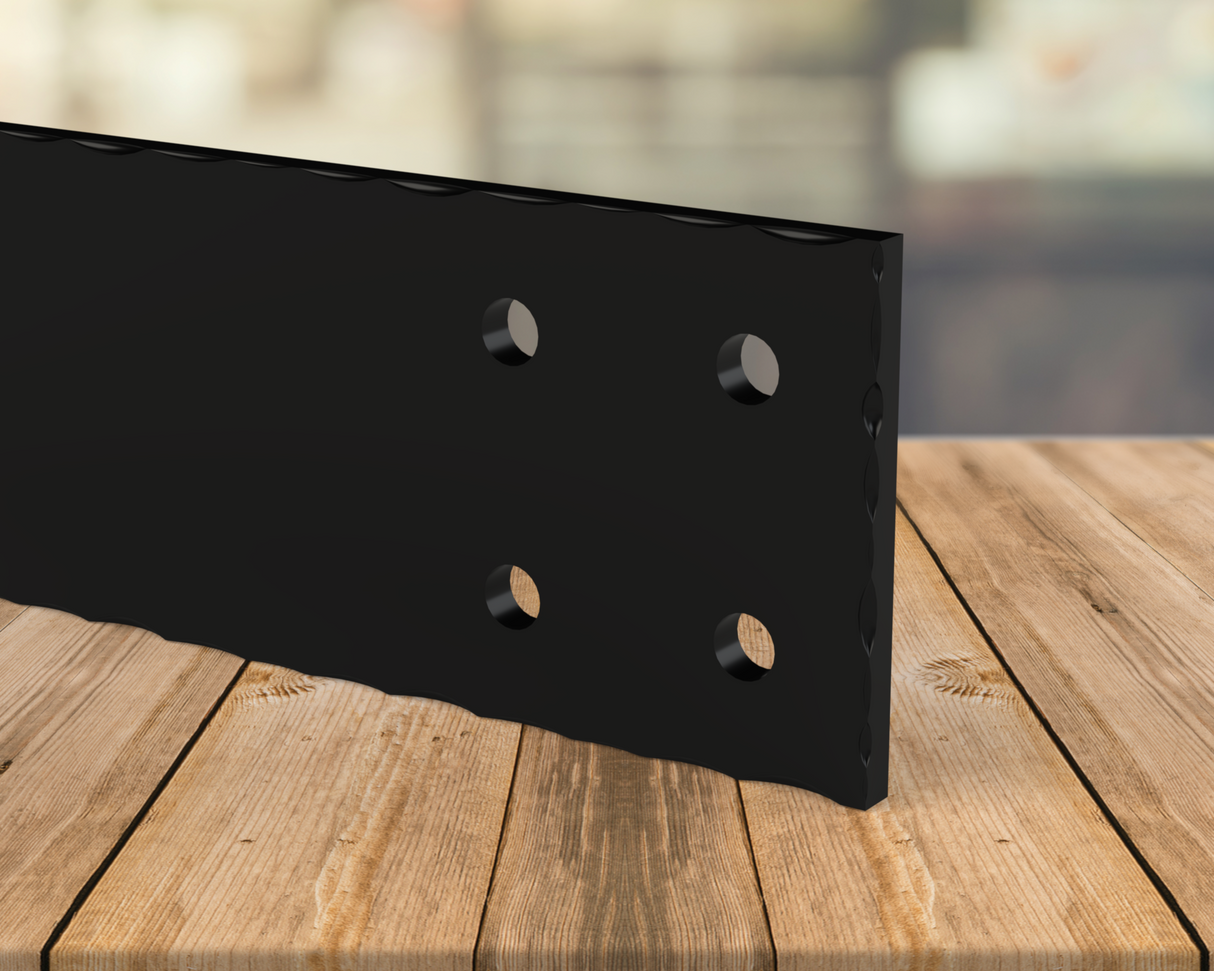 Straight Bracket - Scalloped Edges - 8 Inch Lumber - Wood Post Brackets - construction brackets - brackets for post and beam construction - beam supports - post support - timber frame brackets - barndominium brackets - exposed beam brackets