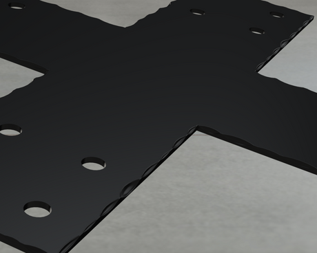 X Bracket - Scalloped Edges - 8 Inch Lumber - Wood Post Brackets - construction brackets - brackets for post and beam construction - beam supports - post support - timber frame brackets - barndominium brackets - exposed beam brackets