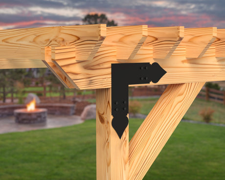 L Bracket - Spade Style - For 8 Inch Lumber - Wood Post Brackets - construction brackets - brackets for post and beam construction - beam supports - post support - timber frame brackets - barndominium brackets - exposed beam brackets