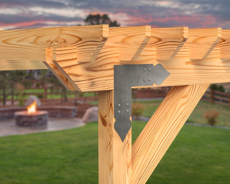 L Bracket - Spade Style - For 8 Inch Lumber - Wood Post Brackets - construction brackets - brackets for post and beam construction - beam supports - post support - timber frame brackets - barndominium brackets - exposed beam brackets