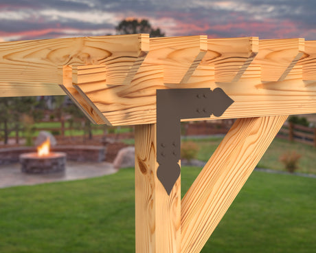 L Bracket - Spade Style - For 8 Inch Lumber - Wood Post Brackets - construction brackets - brackets for post and beam construction - beam supports - post support - timber frame brackets - barndominium brackets - exposed beam brackets