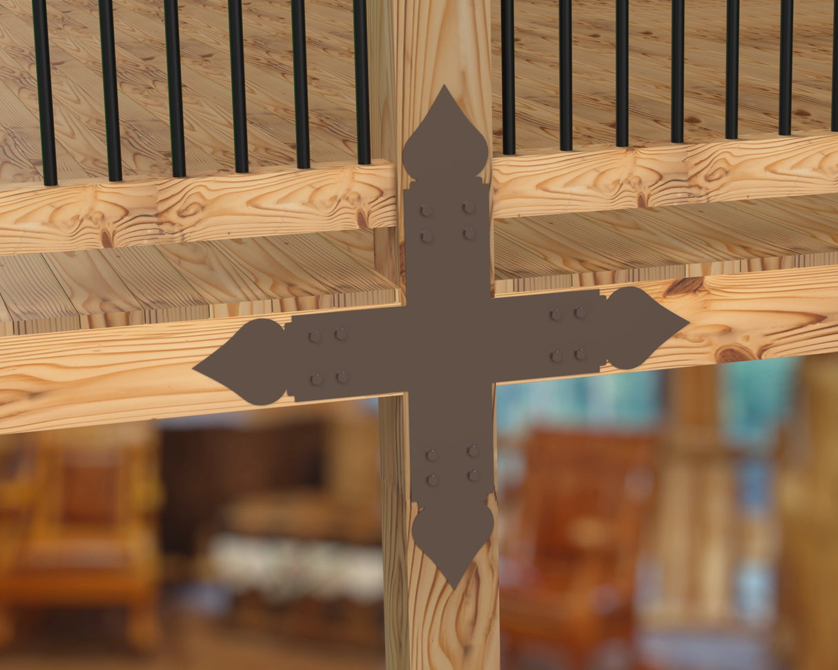 X Bracket - Spade Style - For 8 Inch Lumber - Wood Post Brackets - construction brackets - brackets for post and beam construction - beam supports - post support - timber frame brackets - barndominium brackets - exposed beam brackets