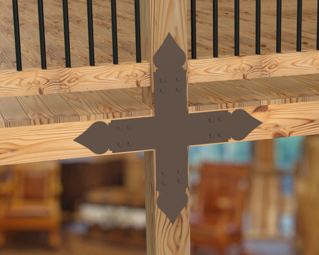 X Bracket - Spade Style - For 8 Inch Lumber - Wood Post Brackets - construction brackets - brackets for post and beam construction - beam supports - post support - timber frame brackets - barndominium brackets - exposed beam brackets