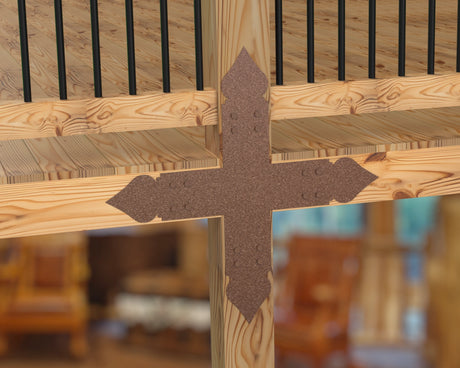 X Bracket - Spade Style - For 8 Inch Lumber - Wood Post Brackets - construction brackets - brackets for post and beam construction - beam supports - post support - timber frame brackets - barndominium brackets - exposed beam brackets
