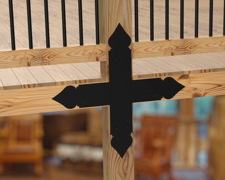 X Bracket - Spade Style - For 8 Inch Lumber - Wood Post Brackets - construction brackets - brackets for post and beam construction - beam supports - post support - timber frame brackets - barndominium brackets - exposed beam brackets