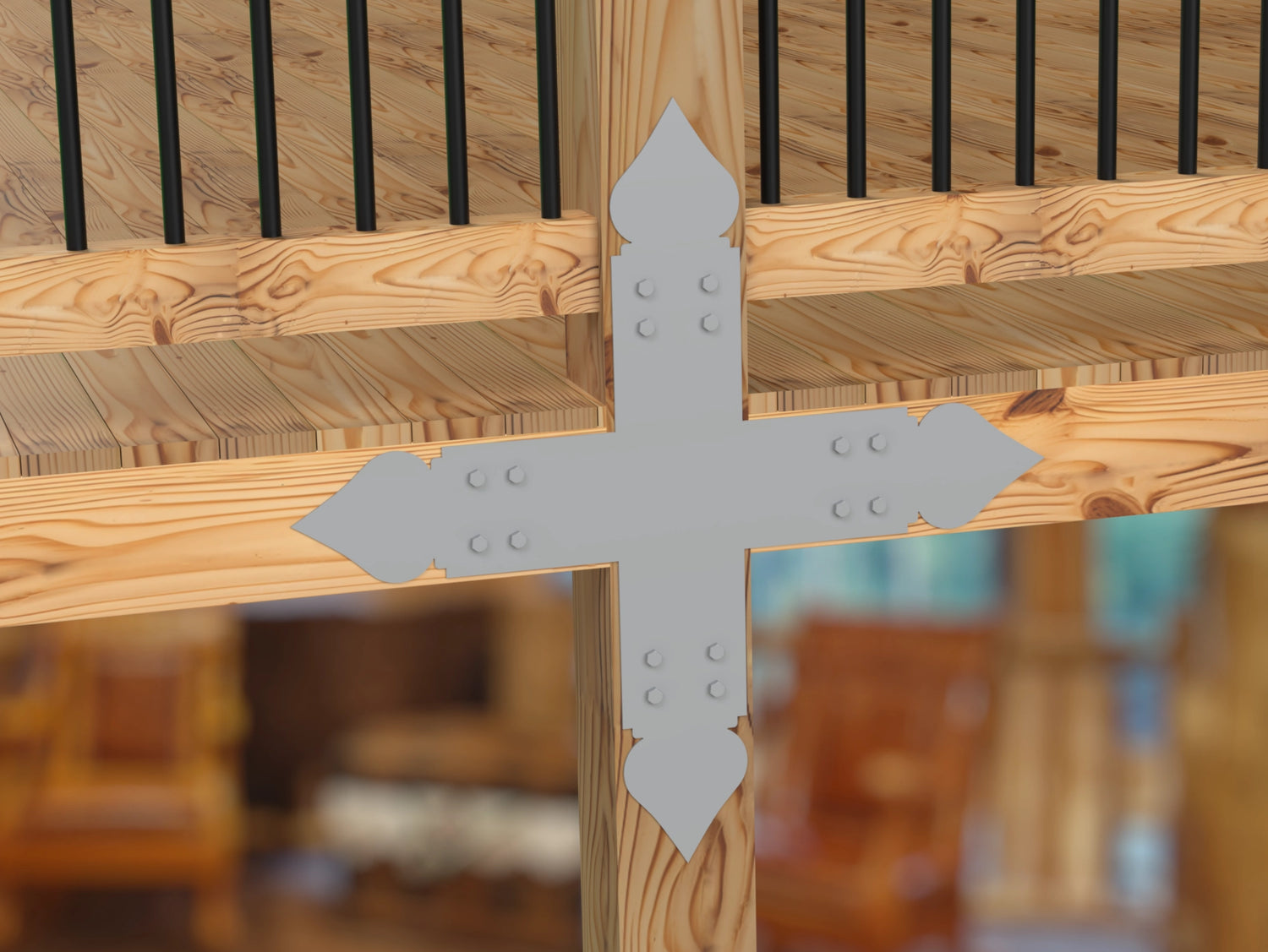X Bracket - Spade Style - For 8 Inch Lumber - Wood Post Brackets - construction brackets - brackets for post and beam construction - beam supports - post support - timber frame brackets - barndominium brackets - exposed beam brackets
