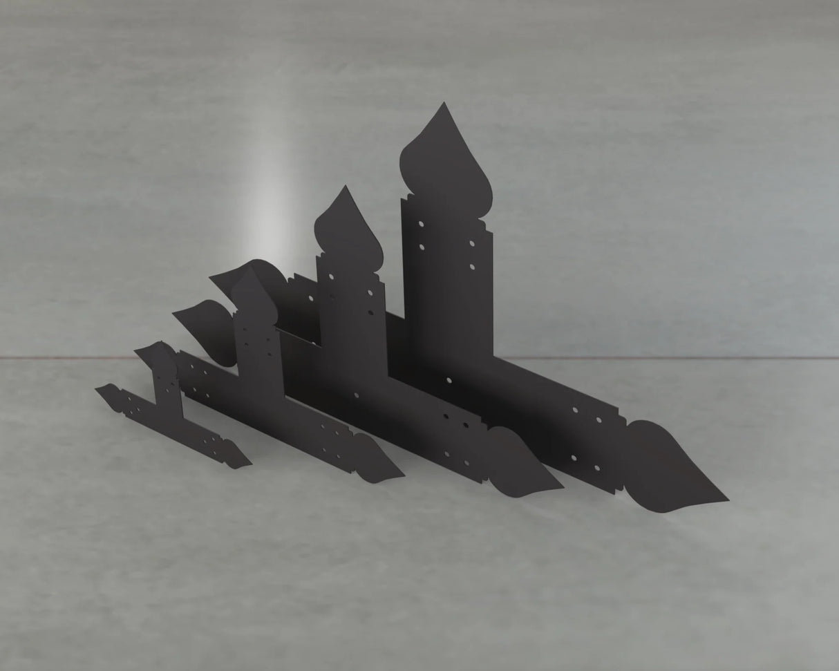 Spade Style T Brackets - Various Sizes - Wood Post Brackets - construction brackets - brackets for post and beam construction - beam supports - post support - timber frame brackets - barndominium brackets - exposed beam brackets