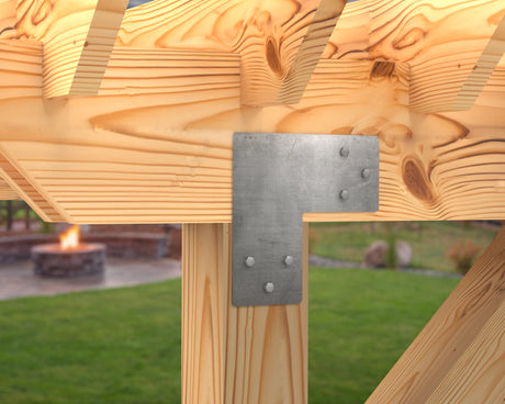L Bracket - Standard Style - For 8 Inch Lumber - Wood Post Brackets - construction brackets - brackets for post and beam construction - beam supports - post support - timber frame brackets - barndominium brackets - exposed beam brackets