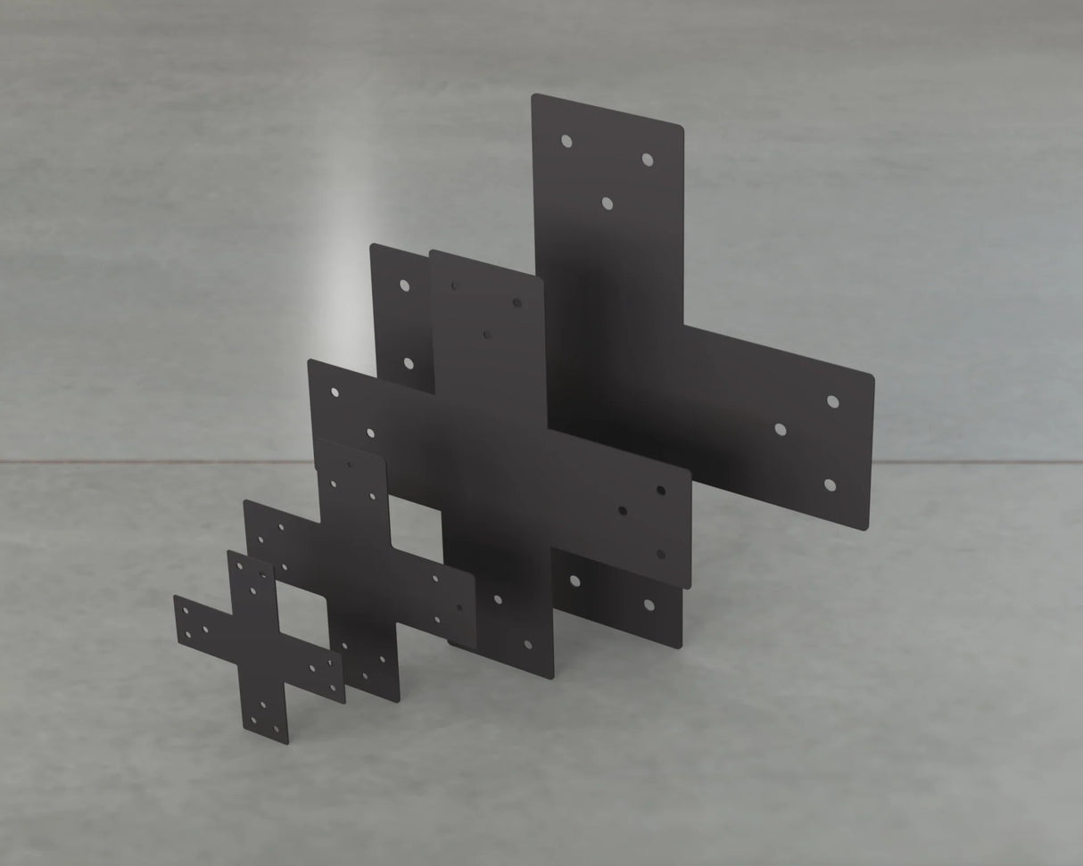 Standard Style X Brackets - Various Sizes - Wood Post Brackets - construction brackets - brackets for post and beam construction - beam supports - post support - timber frame brackets - barndominium brackets - exposed beam brackets