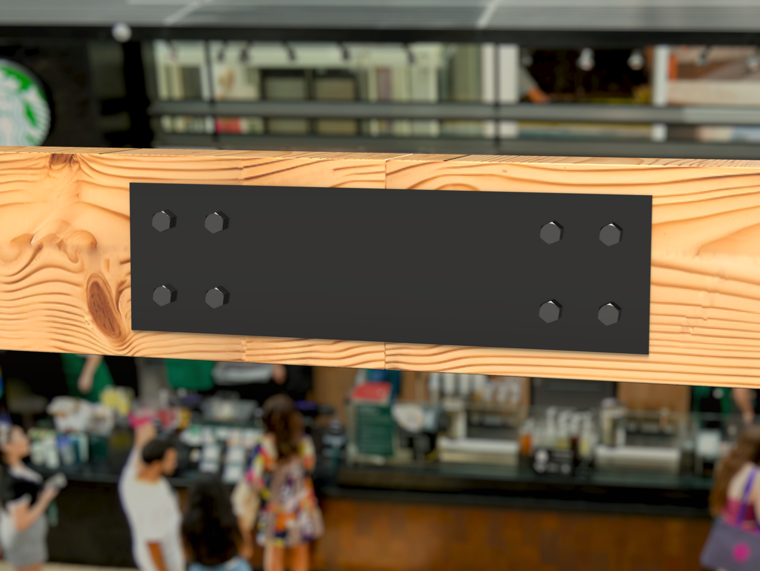 Straight Bracket - Industrial Style - 8 Inch Lumber - Wood Post Brackets - construction brackets - brackets for post and beam construction - beam supports - post support - timber frame brackets - barndominium brackets - exposed beam brackets