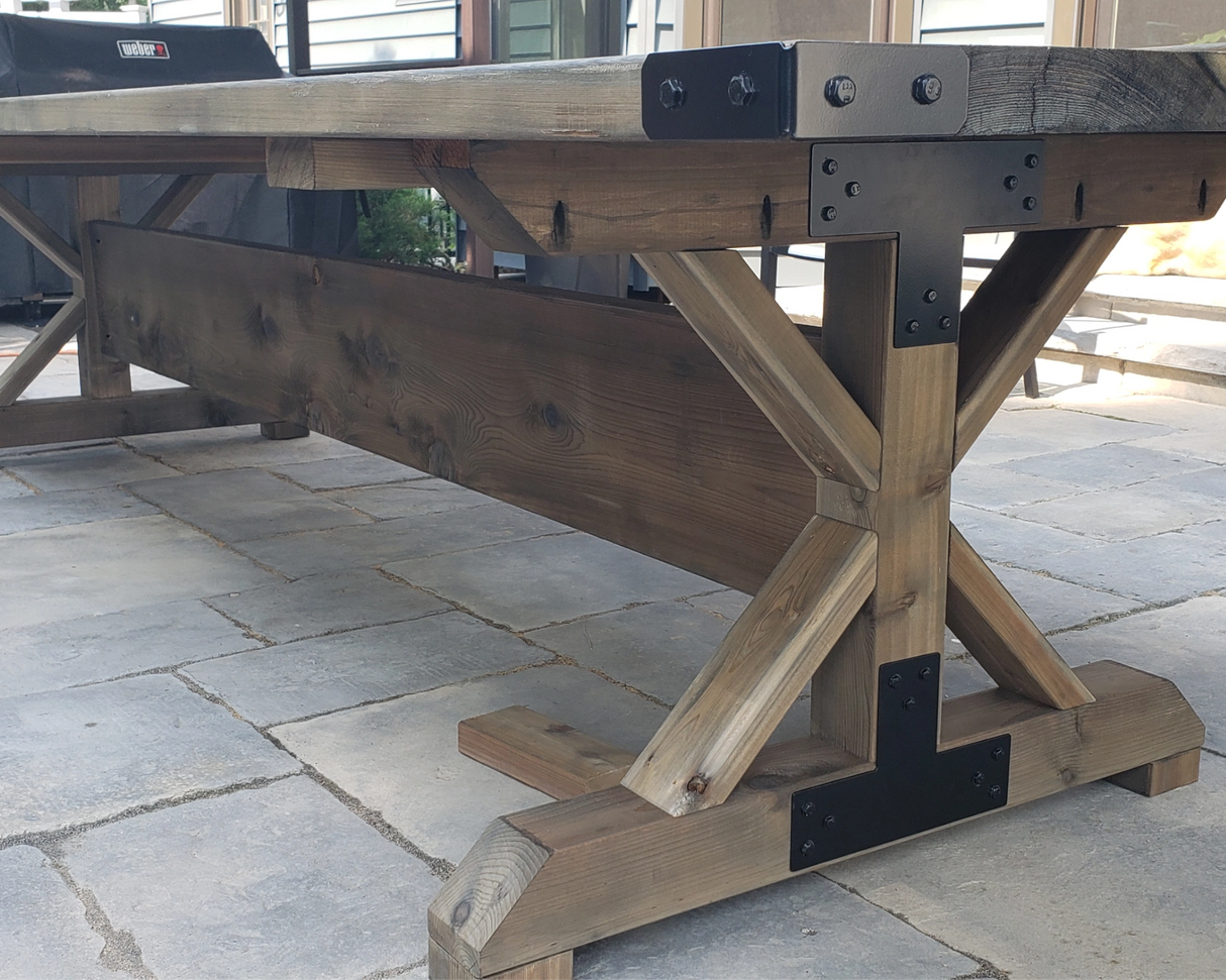 DIY Indoor and Outdoor Table Bracket Kit with DIY Instruction Guide - Wood Post Brackets - construction brackets - brackets for post and beam construction - beam supports - post support - timber frame brackets - barndominium brackets - exposed beam brackets