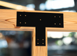 Transition T Bracket for 4"-10" Beam and 4"-10" Post - Wood Post Brackets - construction brackets - brackets for post and beam construction - beam supports - post support - timber frame brackets - barndominium brackets - exposed beam brackets