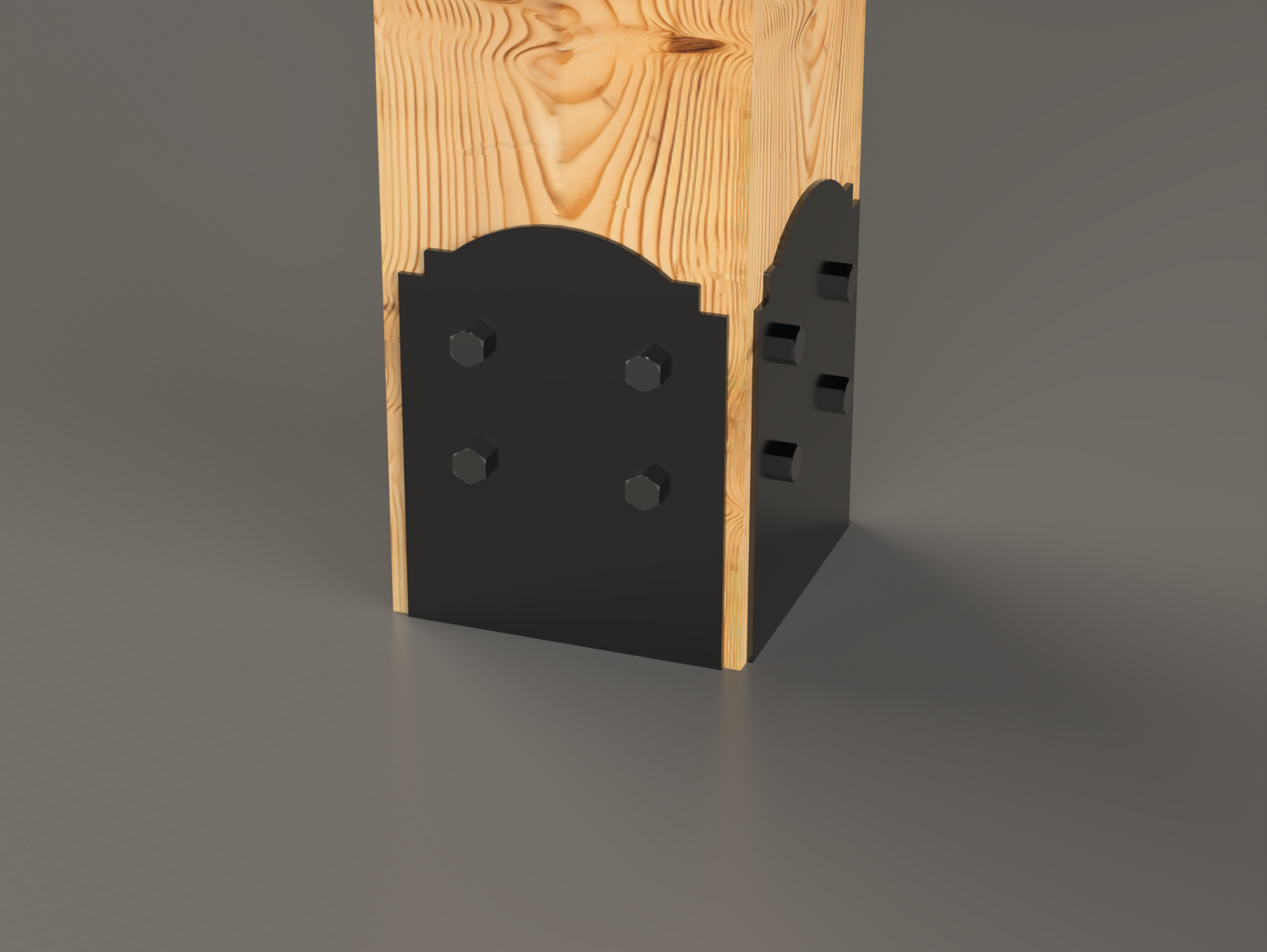 Decorative Post Base Plates (Pack of 2) - Crowned Style - Wood Post Brackets - construction materials - building supposrts - beam supports - post support - timber frame brackets - wood frame buildings - post frame buildings - barndominium brackets - exposed beam brackets