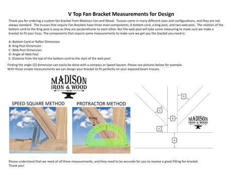 Custom Gable Bracket with Address Exposed Truss, V Top - Wood Post Brackets - construction materials - building supports - beam supports - post supports