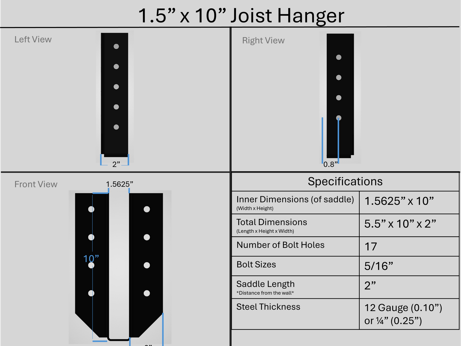 Joist Hangers - Face Mount