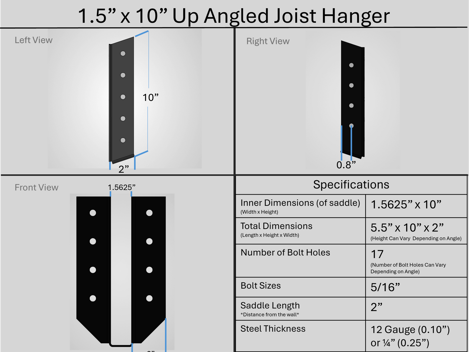 Joist Hangers - Up Angled