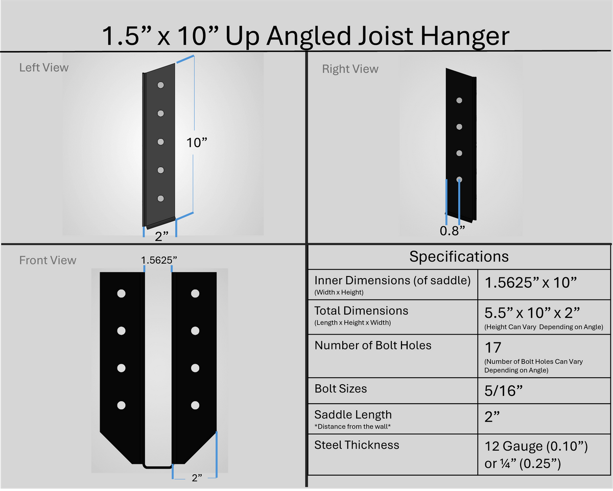 Angled Joist Hangers | Wood Post Brackets