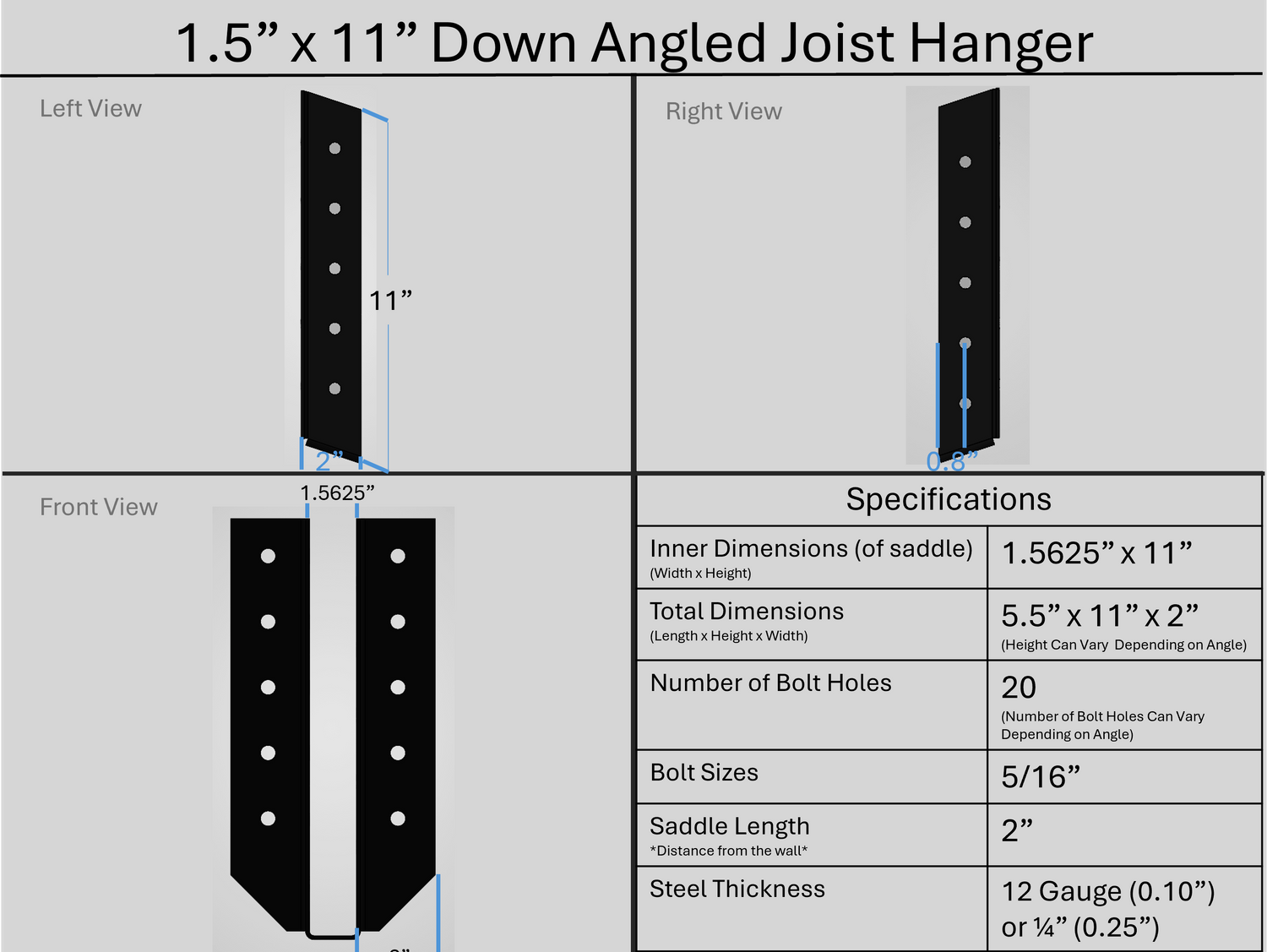 Joist Hangers - Down Angled