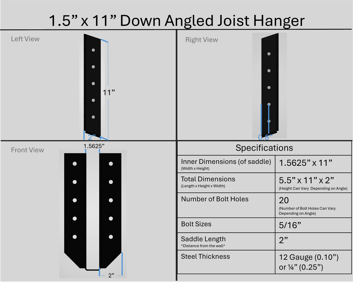 Joist Hangers - Down Angled