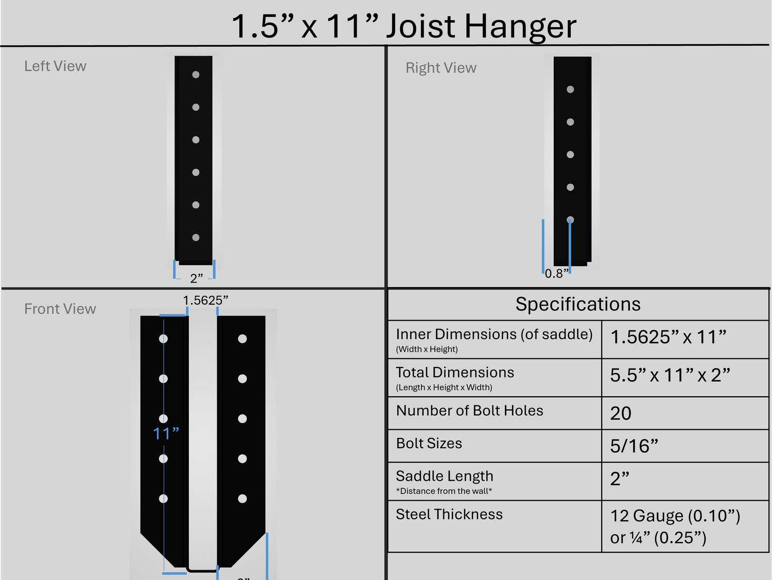Joist Hangers - Face Mount