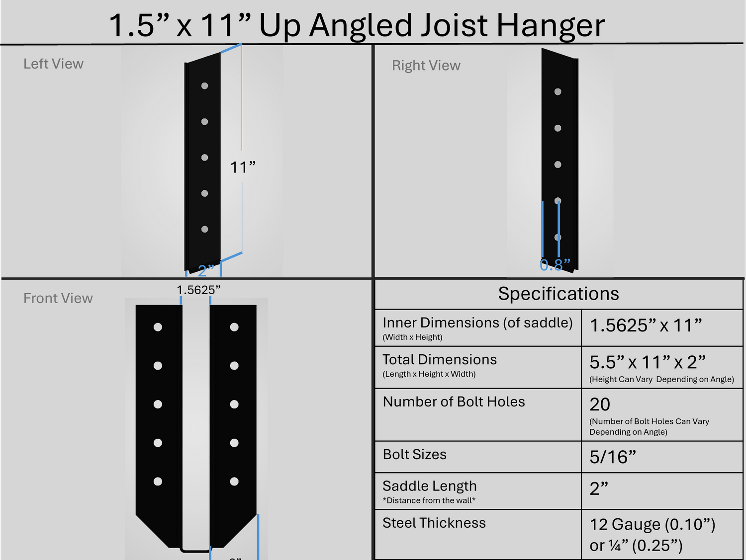 Joist Hangers - Up Angled