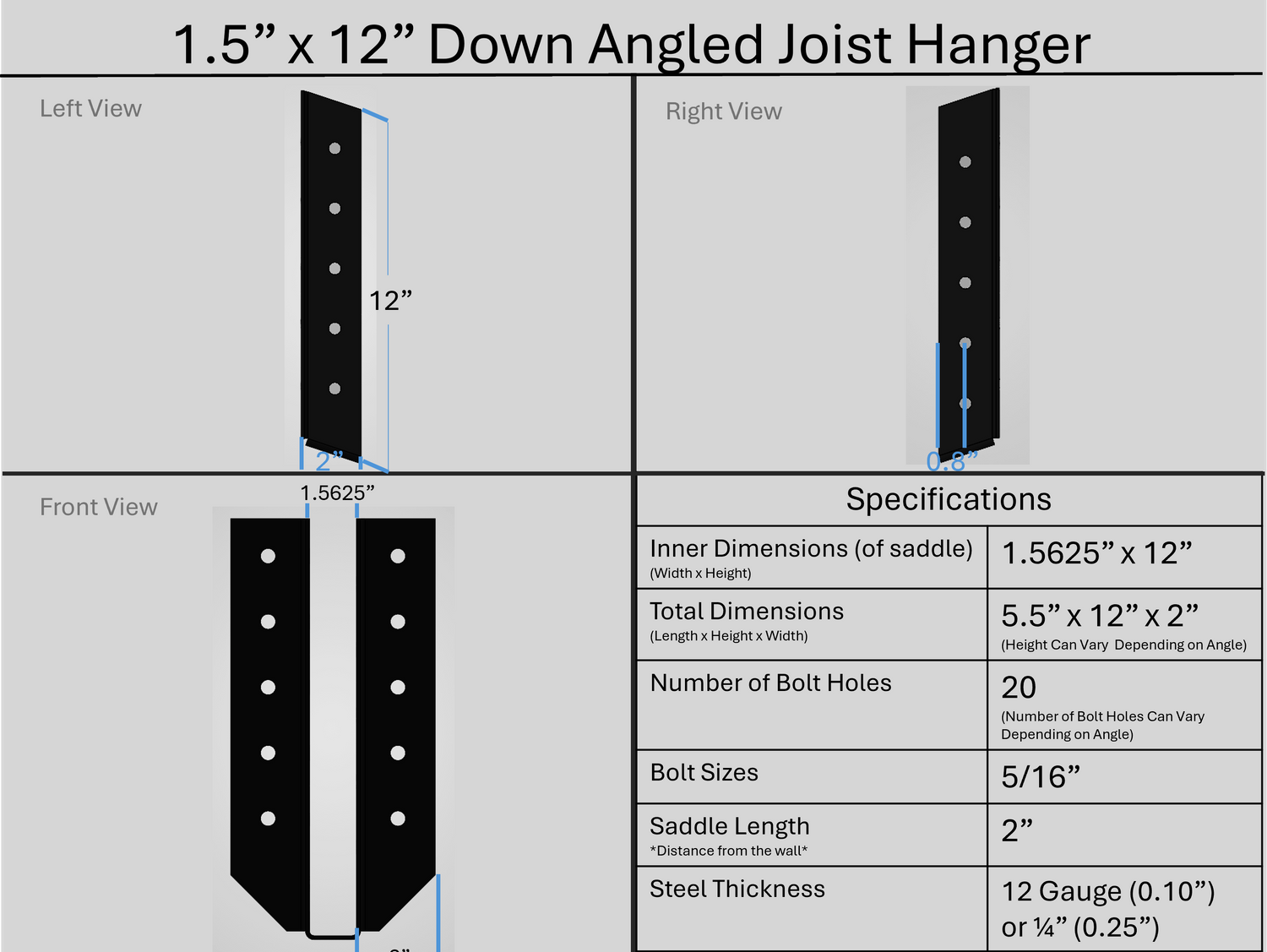 Joist Hangers - Down Angled