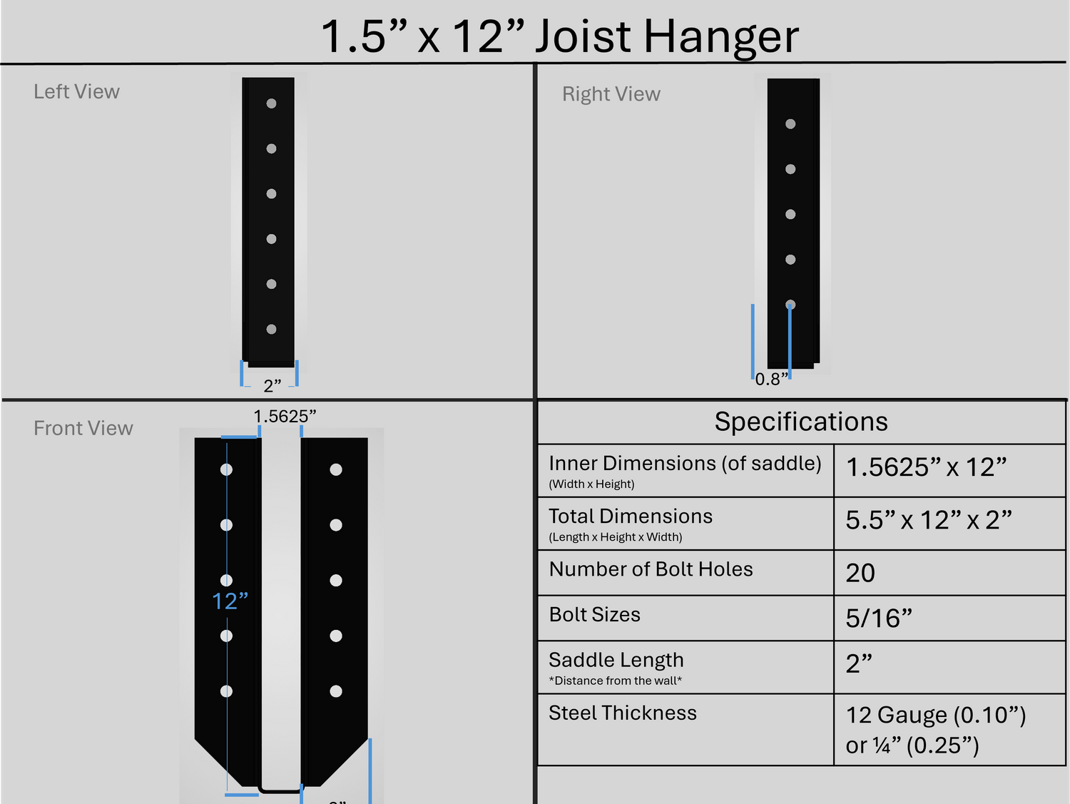 Joist Hangers - Face Mount