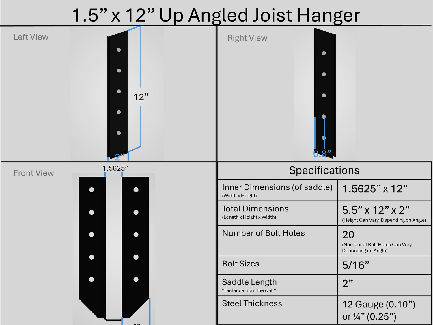 Joist Hangers - Up Angled