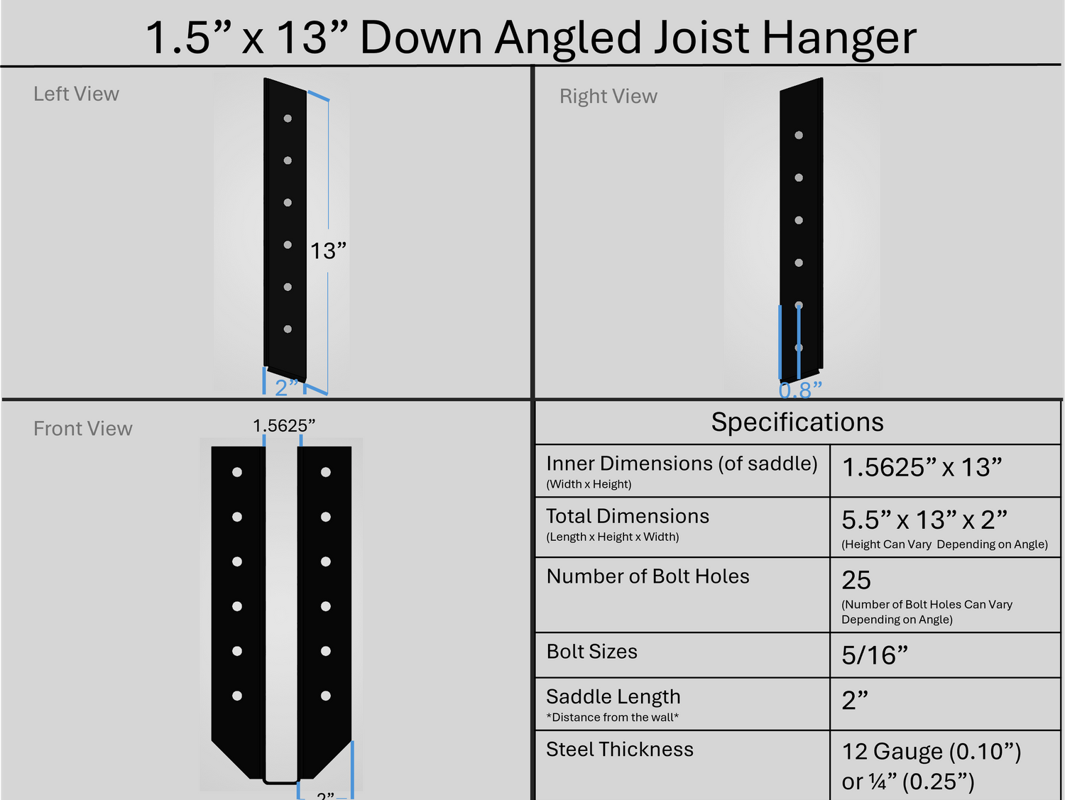 Joist Hangers - Down Angled
