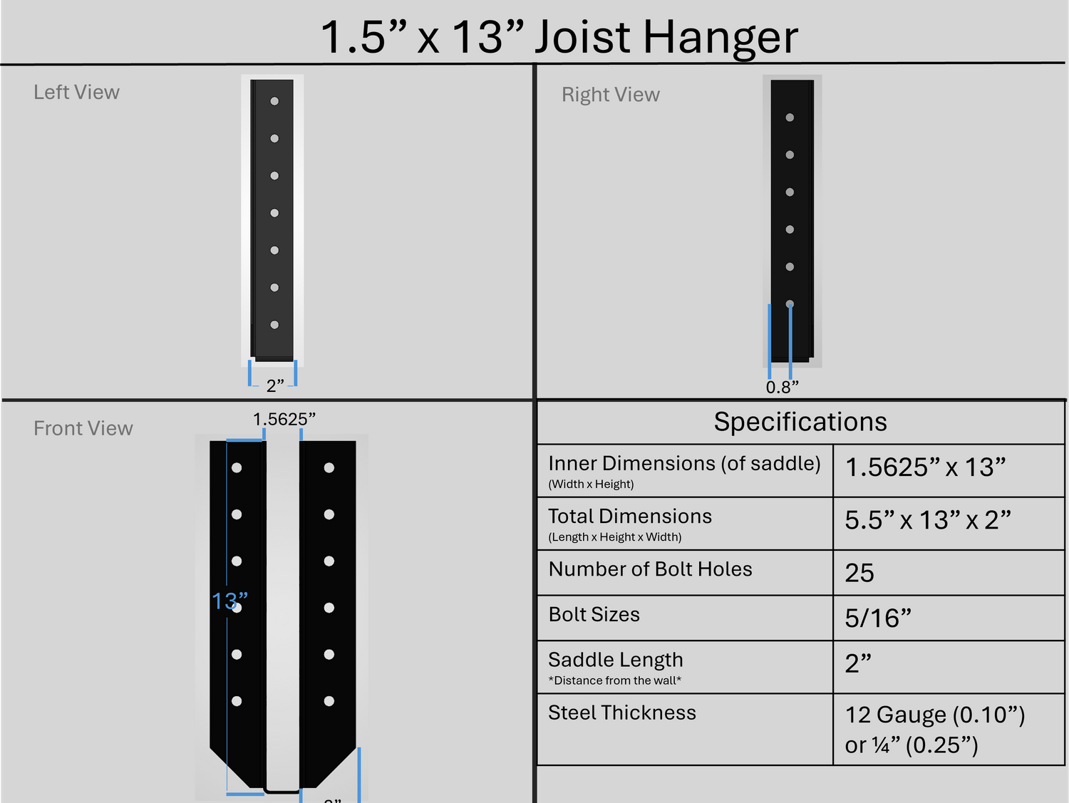 Joist Hangers - Face Mount